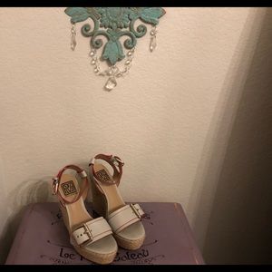 Pour La Victoire Leather Espadrille Wedge Sandal